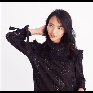 Madewell Eyelet Mock Neck Top